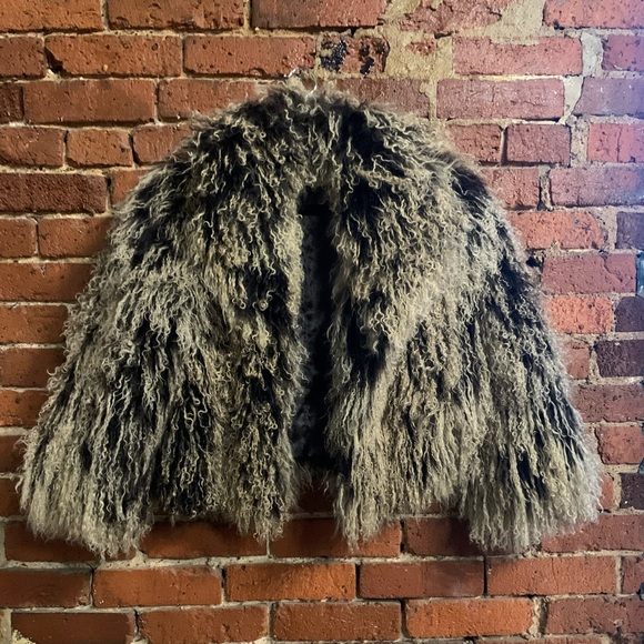 Topshop Mongolian Faux Fur Jacket Coat Blazer Glam - Picture 1 of 3